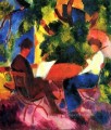 Couple At The Garden Table Expressionist